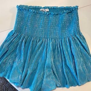 Gently worn, only worn once, Queen of Sparkles Aqua Blue Shorts. Size medium.